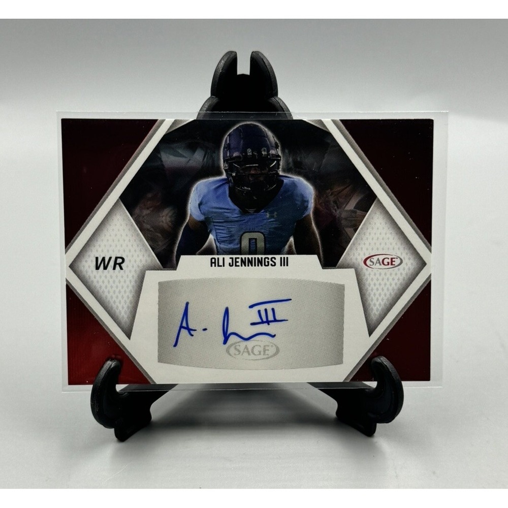 2023 Sage Low‎ Series Ali Jennings III Red Auto Card  A-AJIII Old Dominion
